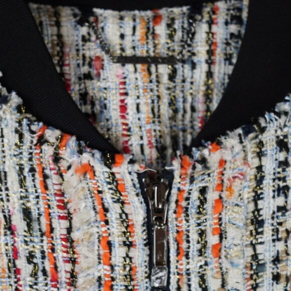 NWOT Elie Tahari Brooke Tweed Zip-Front Bomber Jacket SZ L - Picture 8 of 11